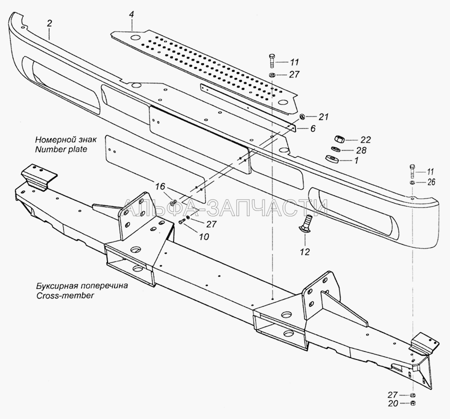 65115-8416012 Установка спойлера (6520-8416018 Накладка) 